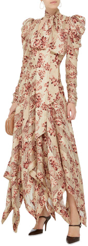 Unbridled Chevron Silk Dress