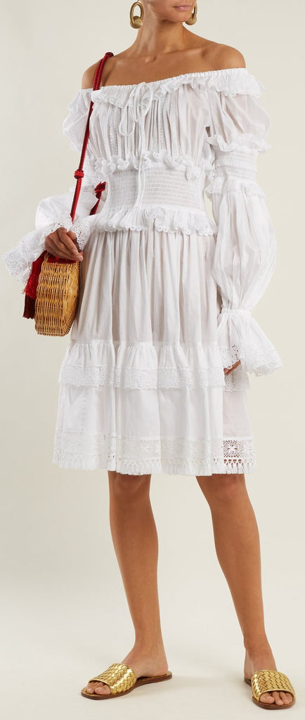Off-the-Shoulder Mousseline Dress