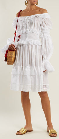 Off-the-Shoulder Mousseline Dress