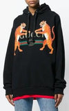 Logo and Tigers Print Hoodie