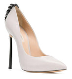 Blade Fringe Trim Pumps - Nude, Black or White