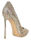 Glitter Blade Pumps - Black, Gold or Silver