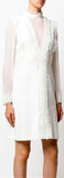 Lace Paneled Dress, White