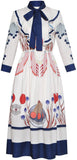 Printed Ruffle Midi Dress