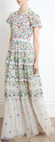Floral Embroidered Tulle Gown