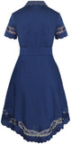Asymmetrical Wrap-Effect Dress, Blue or Grey