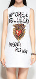 Embellished Print Mini Shift Dress
