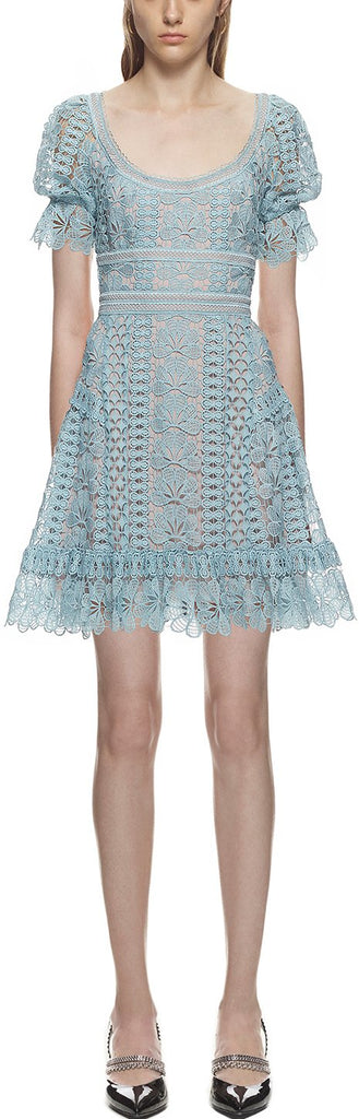 Floral Guipure Mini Dress