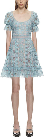 Floral Guipure Mini Dress