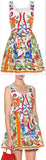 'Majolica' Print Sleeveless Mini Dress