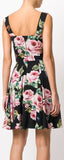 Rose Print Flared Dress