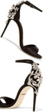 Embellished Satin Sandals - Black or Green