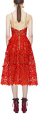 'Azaelea' Sleeveless 3-D Lace Midi Dress, Red