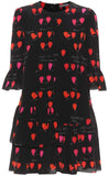 Petal Printed Silk Mini Dress
