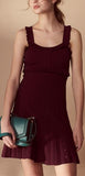 Short Knit Ruffle-Trim Dress