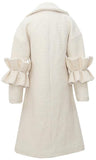 Ruffle Wool-Blend Coat