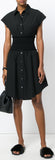 Flared Shirt-Dress, Black
