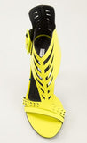 Perforated High-Heel Sandals - Fuchsia Pink or Yellow