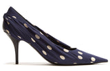 Polka Dot Knife Pumps, Blue & White