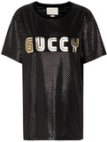 Metallic Cotton T-Shirt, Black