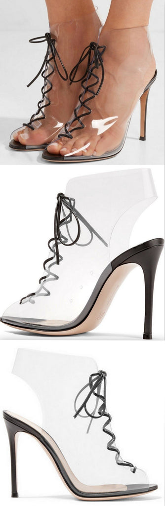 Helmut Plexi 100 Lace-Up PVC Ankle Boots