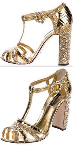 Jewel Embellished Metallic Sandals