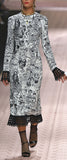 Sketch Print Midi Dress