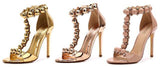Leather Bomb Sandals - Rose Gold, Gold or Beige | DESIGNER INSPIRED FASHIONS