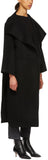 'Annecy' Draped Lapel Coat - Black