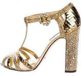 Jewel Embellished Metallic Sandals