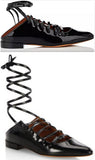 Showline Patent Leather Lace-Up Ballet Flats | DESIGNER INSPIRED FASHIONS