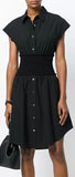 Flared Shirt-Dress, Black