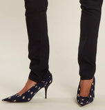 Polka Dot Knife Pumps, Blue & White