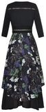 Floral Overlay V-Neck Dress