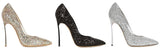 Glitter Blade Pumps - Black, Gold or Silver