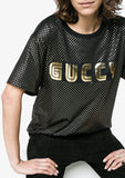 Metallic Cotton T-Shirt, Black