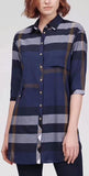 Check Print Half-Sleeve Shirt, Blue