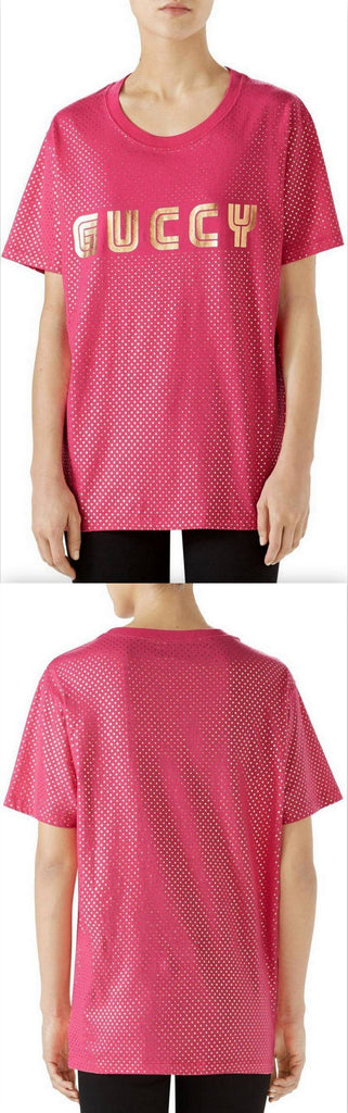 Metallic Cotton T-Shirt, Pink