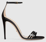 Patent Leather Sandals with Crystal Bows