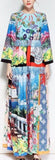 Multi Mixed Print Fringed Maxi Dress