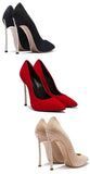 Faux Pearl High Heel Pumps - Black, Red or Nude
