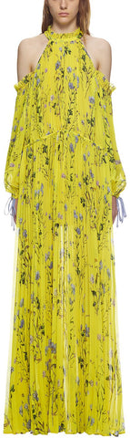 Floral Printed Cold Shoulder Dress
