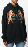Logo and Tigers Print Hoodie