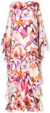 Ruffed Printed Georgette Maxi Dress