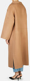 'Annecy' Draped Lapel Coat - Camel