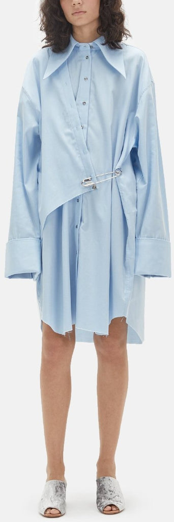 Double Front Safety Pin Shirt Dress