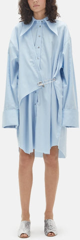 Double Front Safety Pin Shirt Dress
