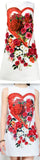Floral and Heart Embellished Mini Dress