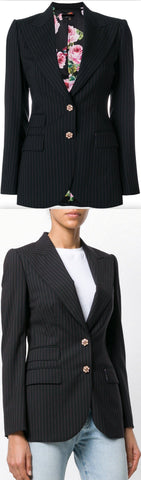 Pinstripe Fitted Blazer