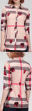 Rose & Check Print Shirt, Apricot